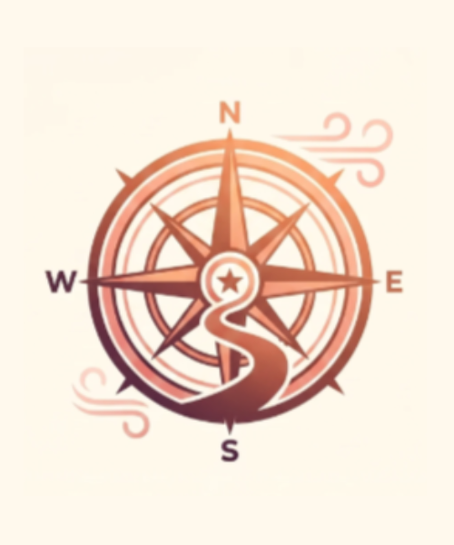 Stylised compass illustration representing finding direction, purpose and clarity in life.